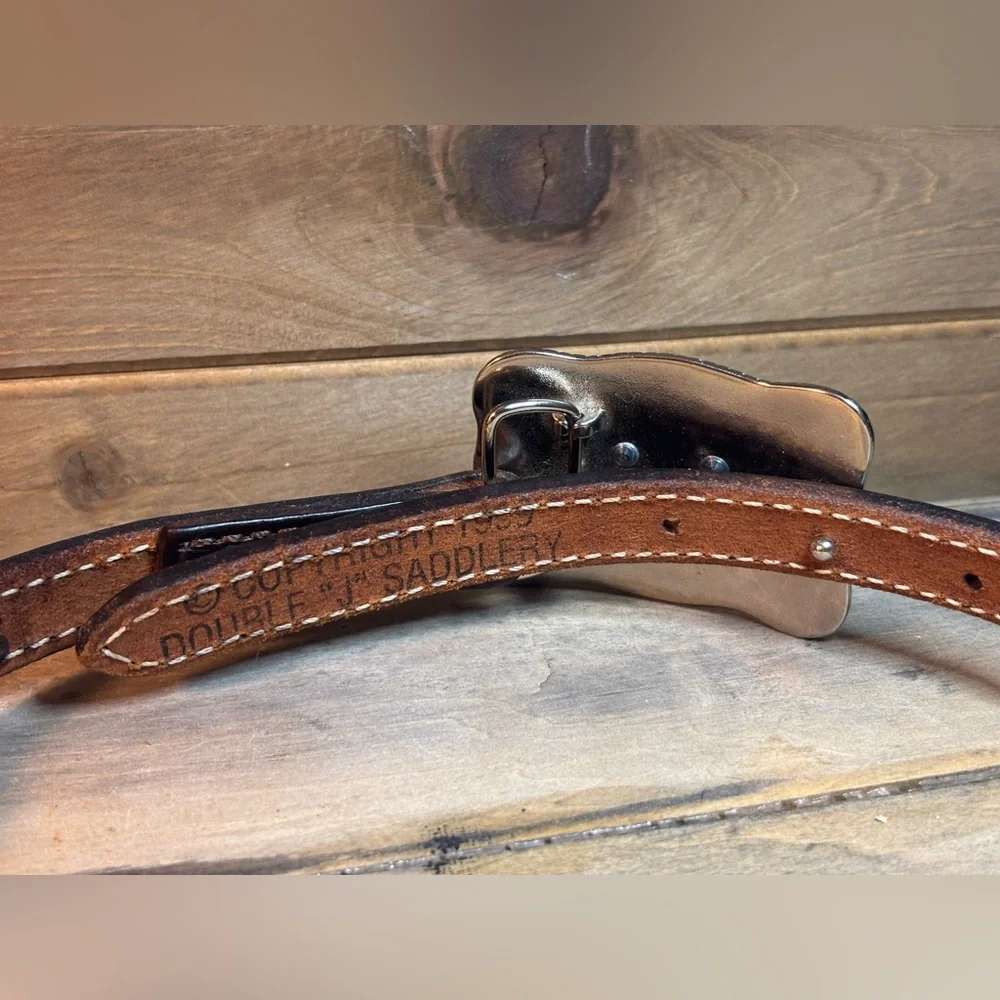 Qty 2  Leather Western Belts with  1 removable Silver Buckle 301/2 “ & 31” L
